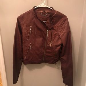 Brown Pleather Coat